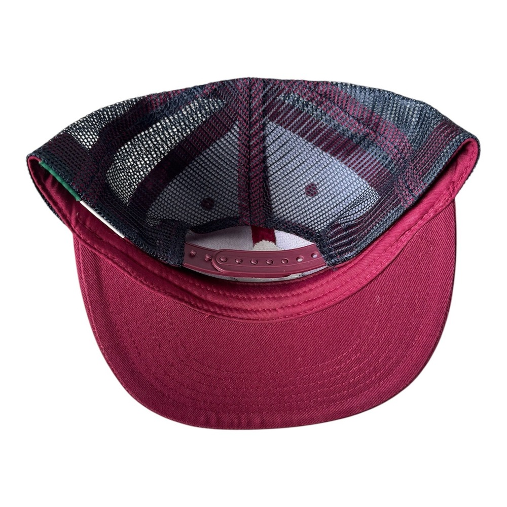 L.L. Bean 1912 Trucker Hat OSFA Burgundy Mesh Back Cap Outdoor Hiking Logo Patch - Picture 3 of 5